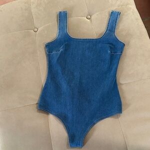 Commando Do It All Denim squareneck bodysuit